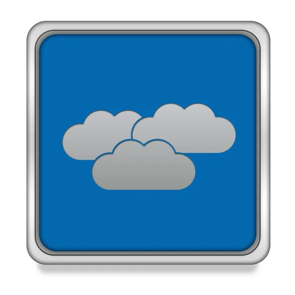 Wolk vierkante pictogram op witte achtergrond — Stockfoto