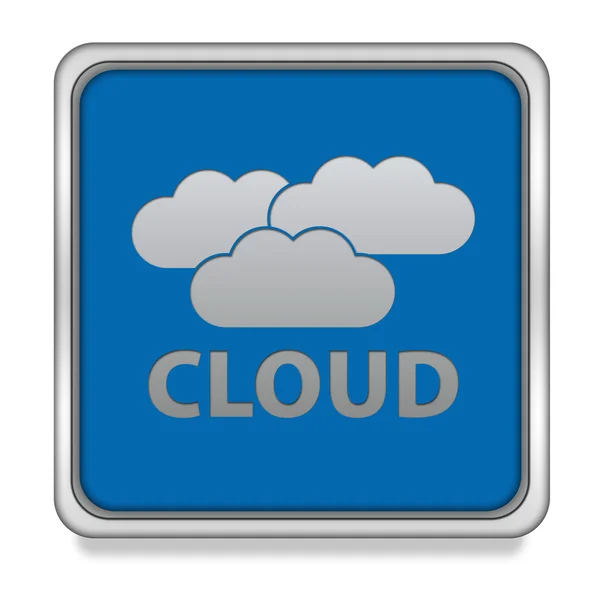 Icona quadrato nuvola su sfondo bianco — Foto Stock
