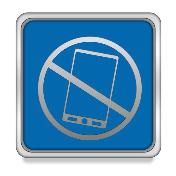 Phone ban square icon on white background — Stock Photo, Image