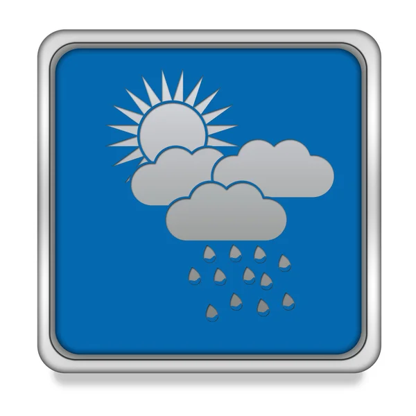 Regen-Quadrat-Symbol auf weißem Hintergrund — Stockfoto