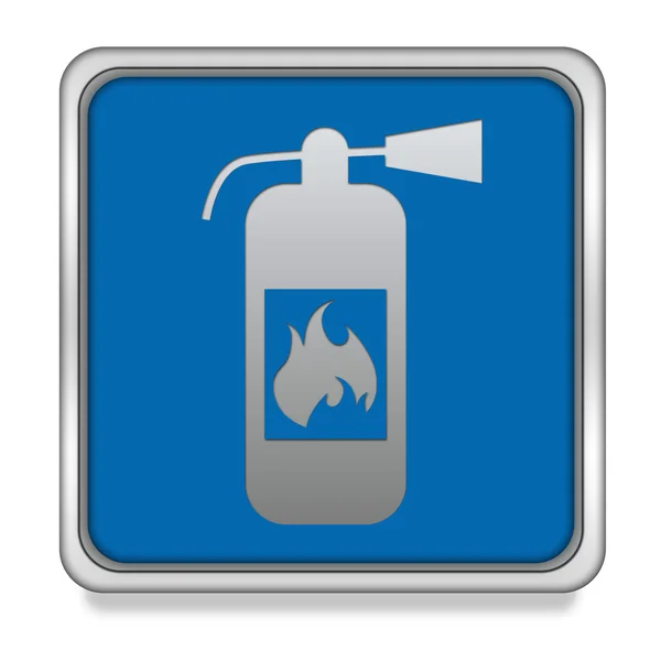 Fire extinguisher square icon on white background — Stock Photo, Image