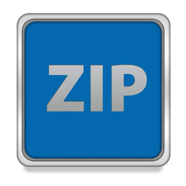 Zip vierkante pictogram op witte achtergrond — Stockfoto