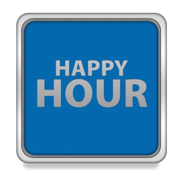 Happy Hour quadratisches Symbol auf weißem Hintergrund — Stockfoto