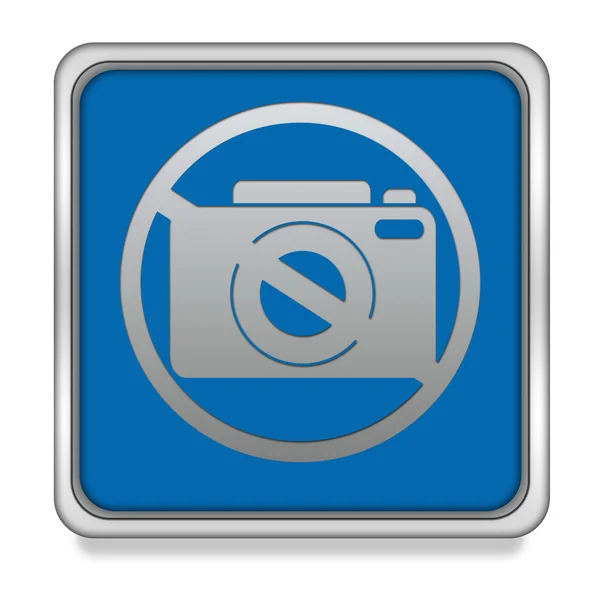 Запрет съемки квадратный значок на белом фоне — стоковое фото