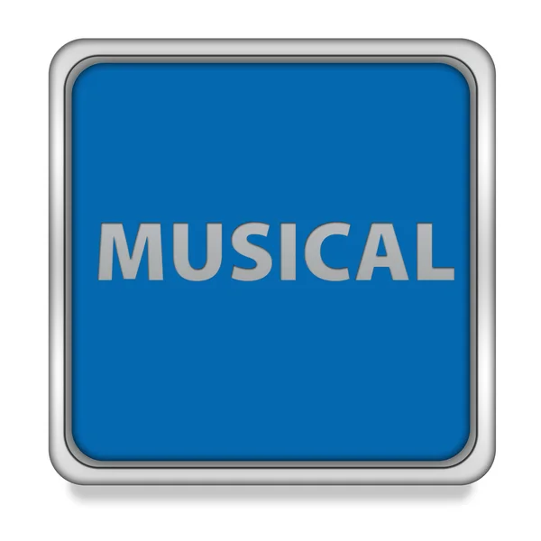 Ícone quadrado musical sobre fundo branco — Fotografia de Stock