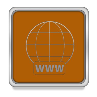 Beyaz arka plan üzerinde www kare simgesi