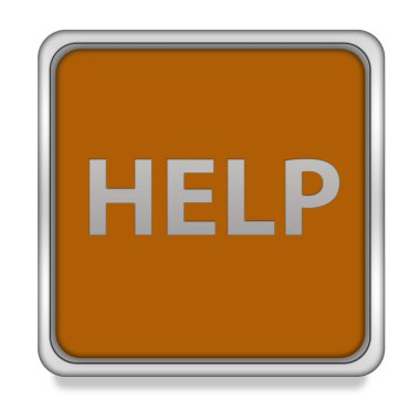 Beyaz arkaplanda kare simgesine yardım et