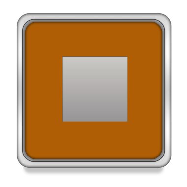 Beyaz arka plan üzerinde dur kare simgesi