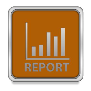 Beyaz arka plan üzerinde rapor kare simgesi