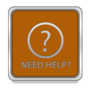 Beyaz arkaplanda kare simgesine yardım et