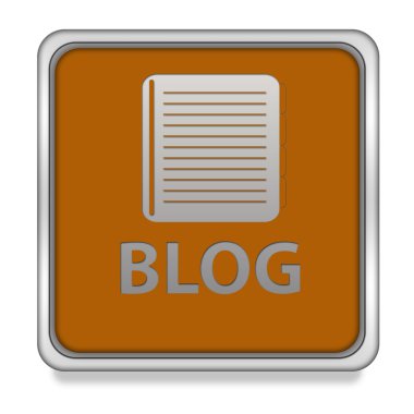Beyaz arka plan üzerinde blog kare simgesi
