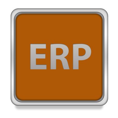 Beyaz arka plan üzerinde ERP kare simgesi