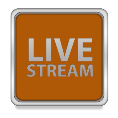 Beyaz arka plan üzerinde canlı akışı kare simgesi