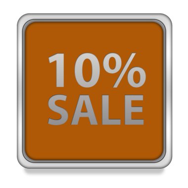 Satışı yüzde on kare simgesi beyaz arka plan üzerinde