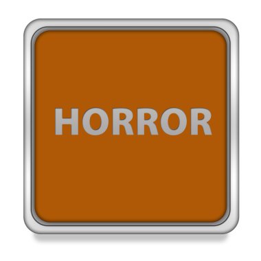 Beyaz arka plan üzerinde korku kare simgesi