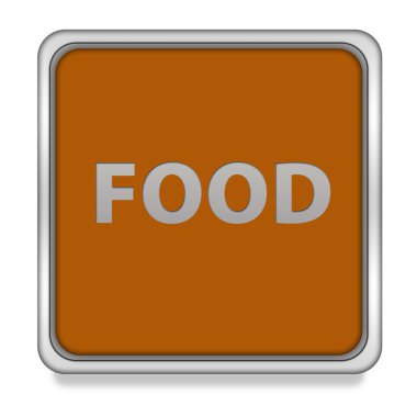 Beyaz arka plan üzerinde gıda kare simgesi