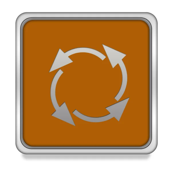 Reciclar ícone quadrado no fundo branco — Fotografia de Stock