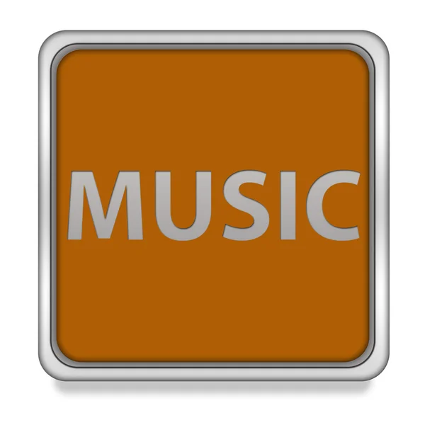 Čtvercovou ikonu Hudba na bílém pozadí — Stock fotografie