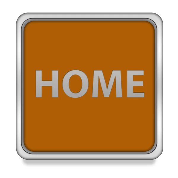 Home icona quadrata su sfondo bianco — Foto Stock