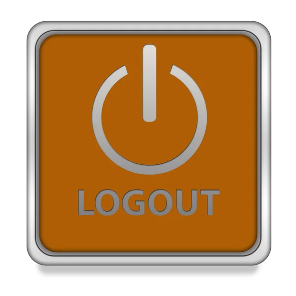 Logout quadratisches Symbol auf weißem Hintergrund — Stockfoto