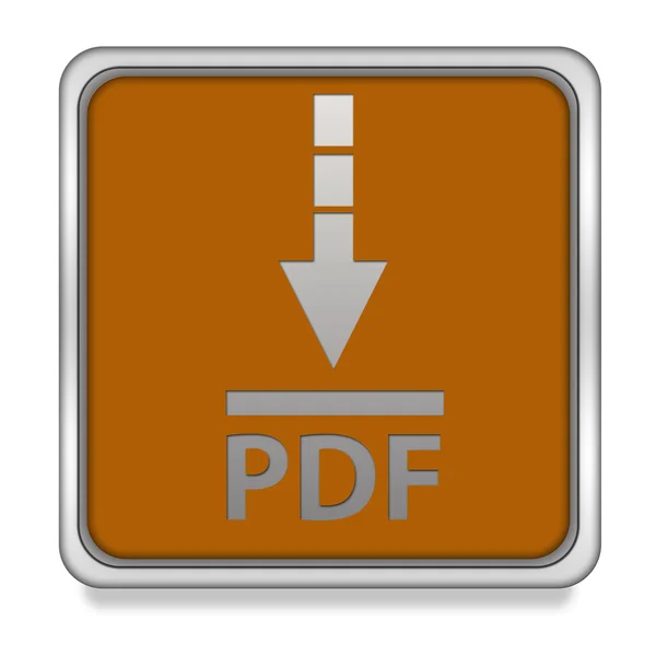 PDF download ikona kwadrat na białym tle — Zdjęcie stockowe