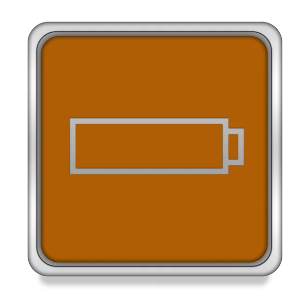 Icona quadrata della batteria su sfondo bianco — Foto Stock