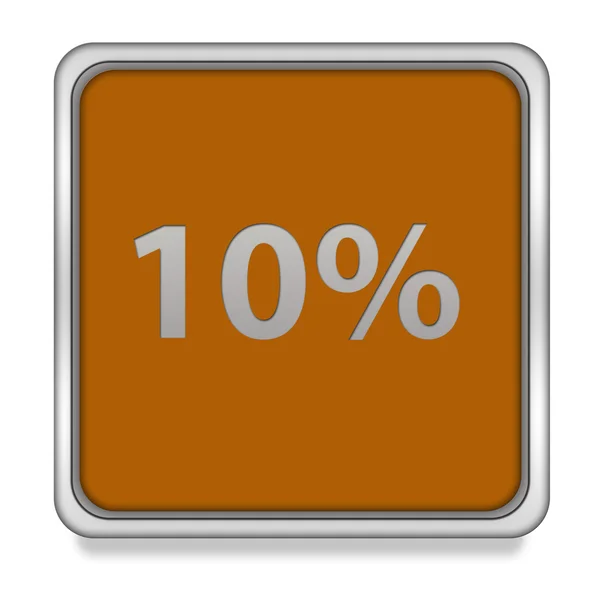 Tíz százalék négyzet alakú ikon a fehér háttér — Stock Fotó