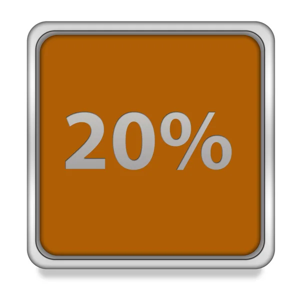 Twenty percent square icon on white background — Stock Photo, Image