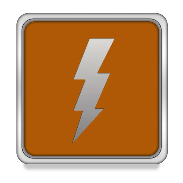 Bolt icona quadrata su sfondo bianco — Foto Stock