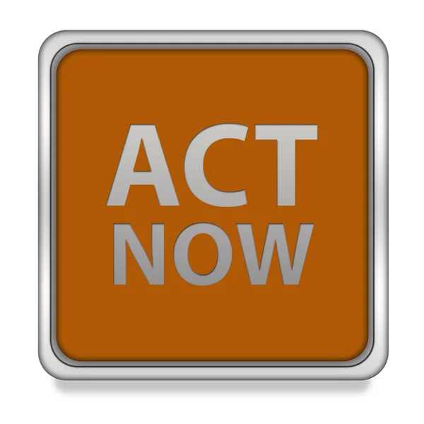 Act now square icon on white background — Stock Photo, Image