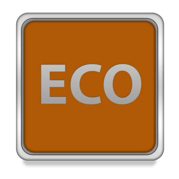 Eco vierkante pictogram op witte achtergrond — Stockfoto