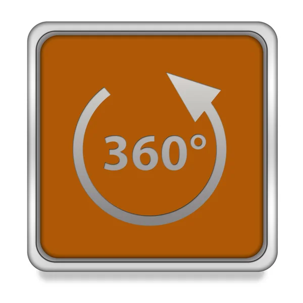 360 Grad quadratisches Symbol auf weißem Hintergrund — Stockfoto