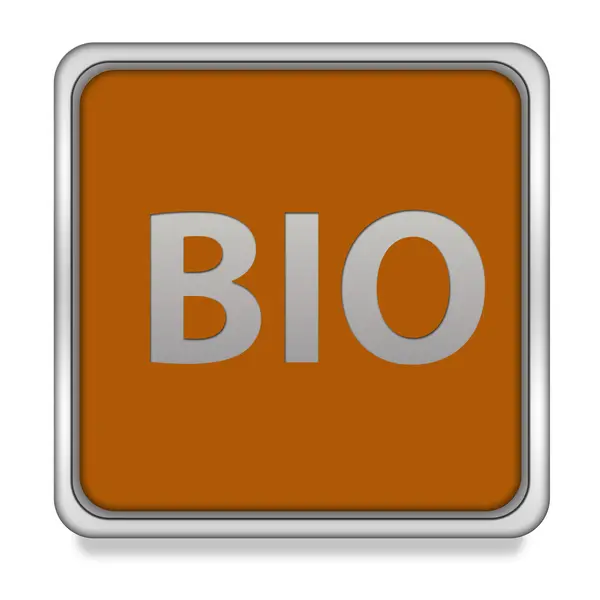 Bio-Quadrat-Symbol auf weißem Hintergrund — Stockfoto