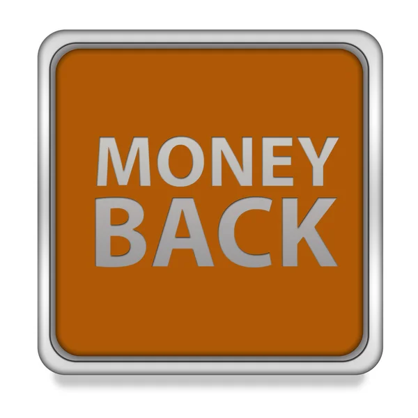 Money back square icon on white background — Stock Photo, Image
