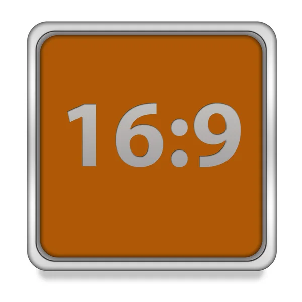16:9 négyzet alakú ikon a fehér háttér — Stock Fotó
