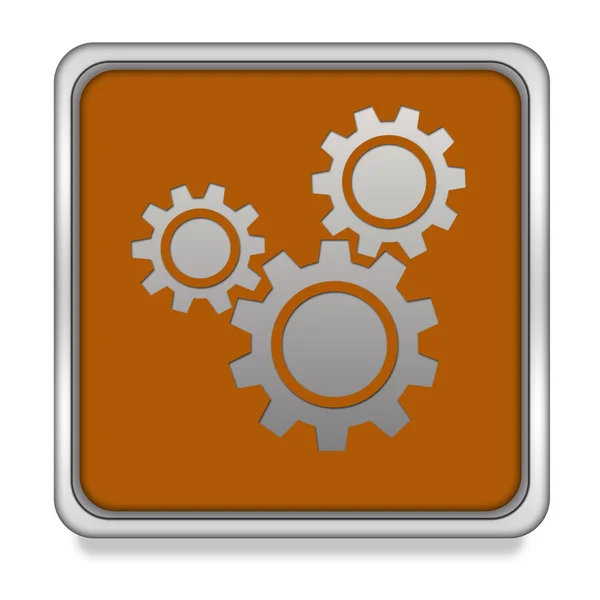 Settings square icon on white background — Stock Photo, Image