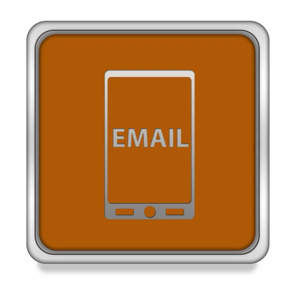 Email square icon on white background — Stock Photo, Image