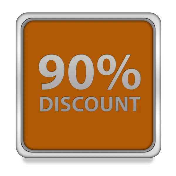 Discount ninety percent square icon on white background — Stock Photo, Image