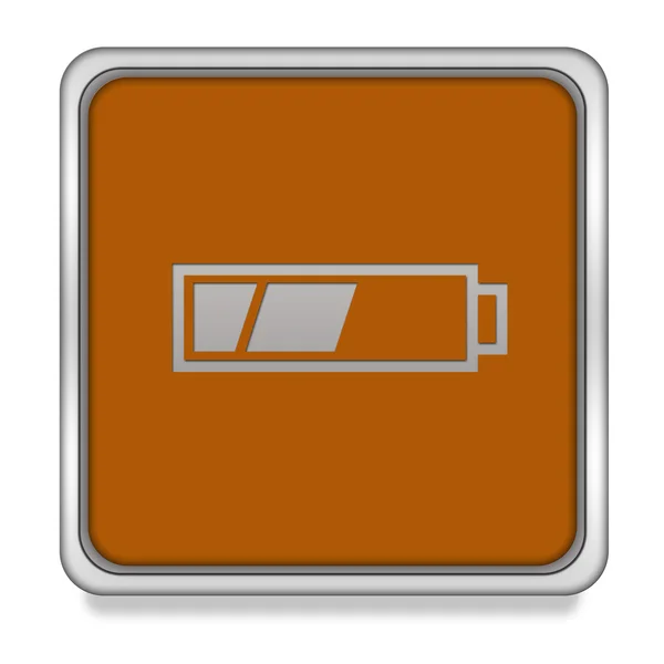 Battery square icon on white background — Stock Photo, Image