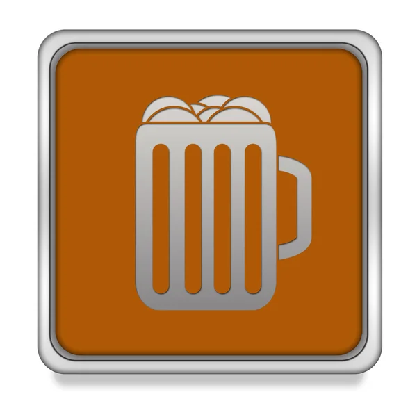 Beer square icon on white background — Stock Photo, Image