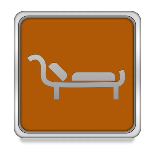 Bed square icon on white background — Stock Photo, Image