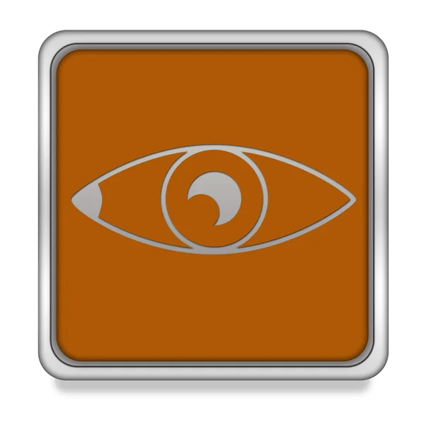 Čtvercová ikona oka na bílém pozadí — Stock fotografie