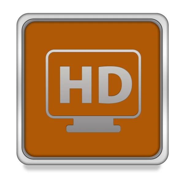 HD ikona kwadrat na białym tle — Zdjęcie stockowe