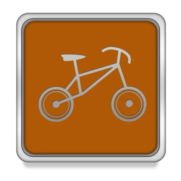 Ícone quadrado de bicicleta no fundo branco — Fotografia de Stock