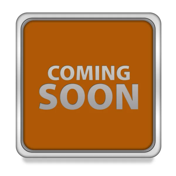 Coming soon square icon on white background — Stock Photo, Image