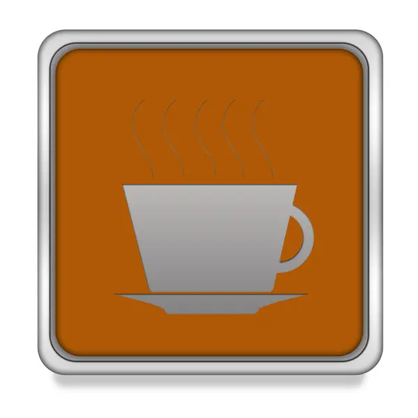 Koffie vierkante pictogram op witte achtergrond — Stockfoto