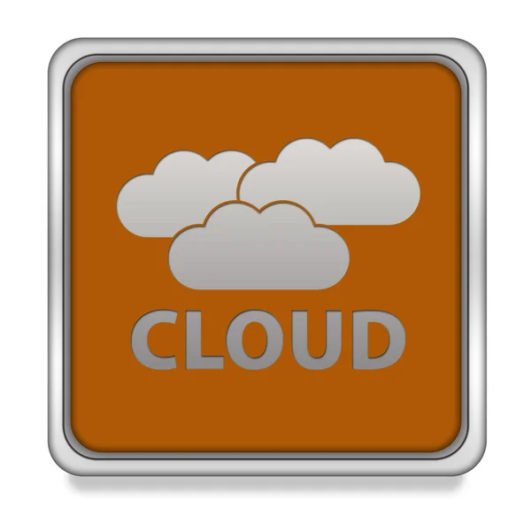 Beyaz arka plan üzerinde bulut kare simgesi — Stok fotoğraf