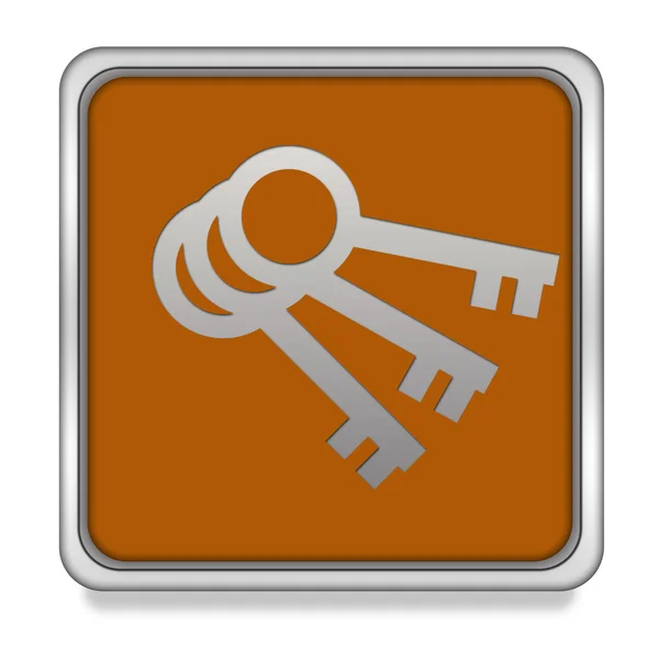 Schlüssel quadratische Symbol auf weißem Hintergrund — Stockfoto
