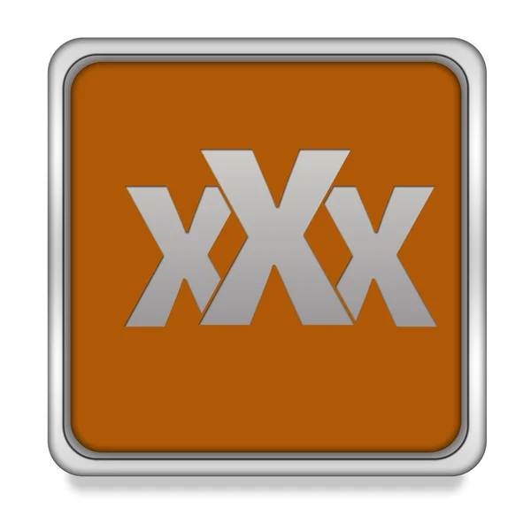 XXX kare simgesi beyaz arka plan üzerinde — Stok fotoğraf