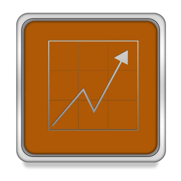 Elemzés négyzet alakú ikon a fehér háttér — Stock Fotó